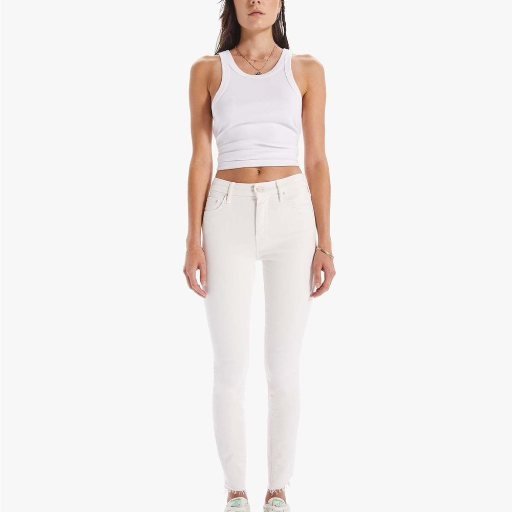 MOTHER the looker ankle step fray - cream puff
